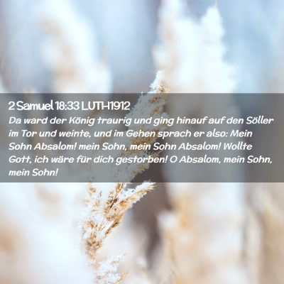 Picture 02 - 2 Samuel 18:33 LUTH1912 - Da ward der König traurig und ging hinauf auf - Bible Verse Picture