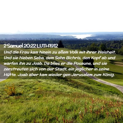Picture 02 - 2 Samuel 20:22 LUTH1912 - Und die Frau kam hinein zu allem Volk mit ihrer - Bible Verse Picture