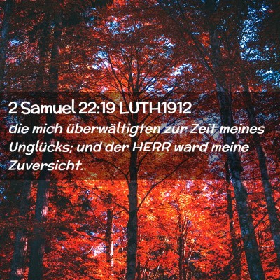 Picture 02 - 2 Samuel 22:19 LUTH1912 - die mich überwältigten zur Zeit meines - Bible Verse Picture