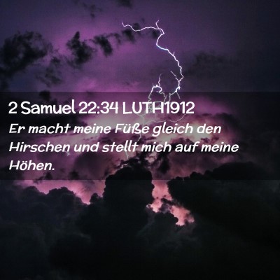 Picture 02 - 2 Samuel 22:34 LUTH1912 - Er macht meine Füße gleich den Hirschen und - Bible Verse Picture