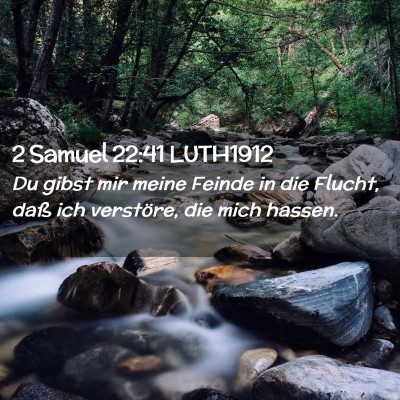 Picture 02 - 2 Samuel 22:41 LUTH1912 - Du gibst mir meine Feinde in die Flucht, daß ich - Bible Verse Picture
