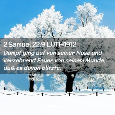 Picture 02 - 2 Samuel 22:9 LUTH1912 - Dampf ging auf von seiner Nase und verzehrend - Bible Verse Picture