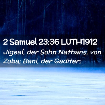 Picture 02 - 2 Samuel 23:36 LUTH1912 - Jigeal, der Sohn Nathans, von Zoba; Bani, der - Bible Verse Picture