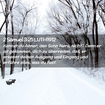 Picture 02 - 2 Samuel 3:25 LUTH1912 - Kennst du Abner, den Sohn Ners, nicht? Denn er - Bible Verse Picture