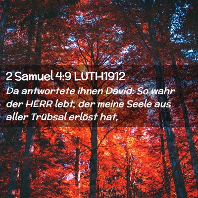 Picture 02 - 2 Samuel 4:9 LUTH1912 - Da antwortete ihnen David: So wahr der HERR lebt, - Bible Verse Picture