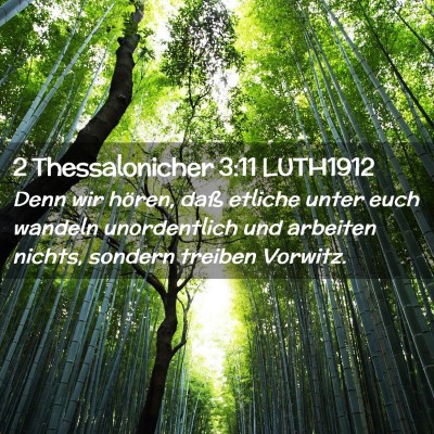 Picture 02 - 2 Thessalonicher 3:11 LUTH1912 - Denn wir hören, daß etliche unter euch wandeln - Bible Verse Picture
