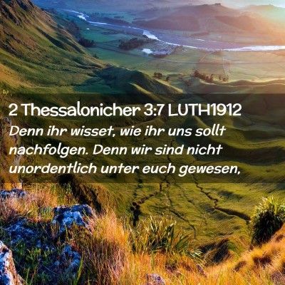Picture 02 - 2 Thessalonicher 3:7 LUTH1912 - Denn ihr wisset, wie ihr uns sollt nachfolgen. - Bible Verse Picture