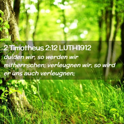 Picture 02 - 2 Timotheus 2:12 LUTH1912 - dulden wir, so werden wir mitherrschen; - Bible Verse Picture
