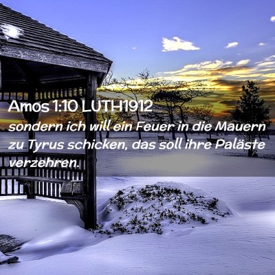 Picture 02 - Amos 1:10 LUTH1912 - sondern ich will ein Feuer in die Mauern zu Tyrus - Bible Verse Picture