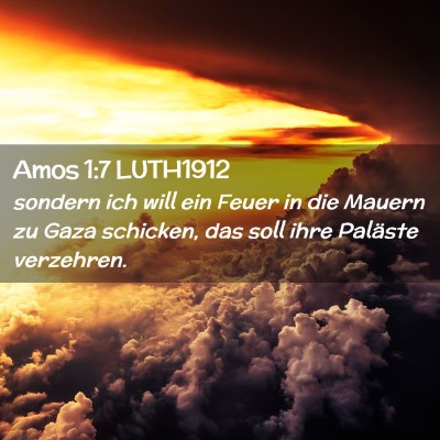 Picture 02 - Amos 1:7 LUTH1912 - sondern ich will ein Feuer in die Mauern zu Gaza - Bible Verse Picture