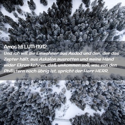 Picture 02 - Amos 1:8 LUTH1912 - Und ich will die Einwohner aus Asdod und den, der - Bible Verse Picture