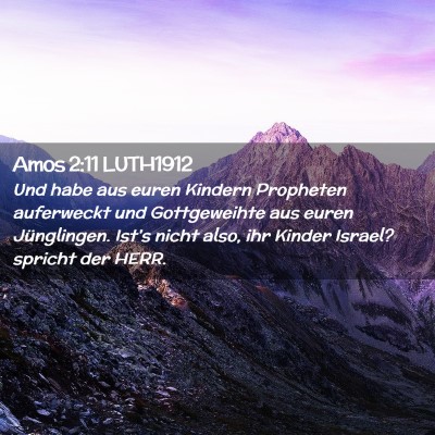 Picture 02 - Amos 2:11 LUTH1912 - Und habe aus euren Kindern Propheten auferweckt - Bible Verse Picture