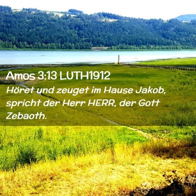 Picture 02 - Amos 3:13 LUTH1912 - Höret und zeuget im Hause Jakob, spricht der - Bible Verse Picture