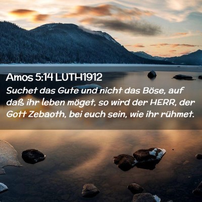 Picture 02 - Amos 5:14 LUTH1912 - Suchet das Gute und nicht das Böse, auf daß ihr - Bible Verse Picture