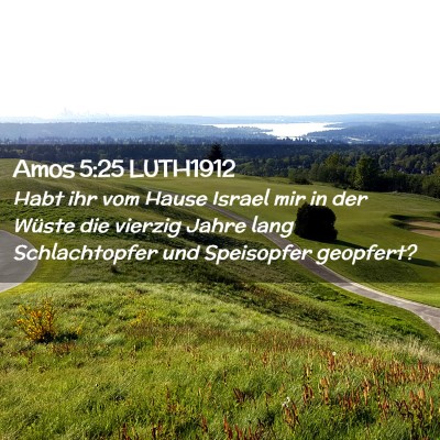 Picture 02 - Amos 5:25 LUTH1912 - Habt ihr vom Hause Israel mir in der Wüste die - Bible Verse Picture