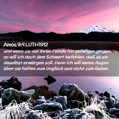 Picture 02 - Amos 9:4 LUTH1912 - und wenn sie vor ihren Feinde hin gefangen - Bible Verse Picture