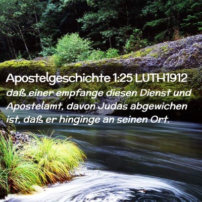 Picture 02 - Apostelgeschichte 1:25 LUTH1912 - daß einer empfange diesen Dienst und Apostelamt, - Bible Verse Picture