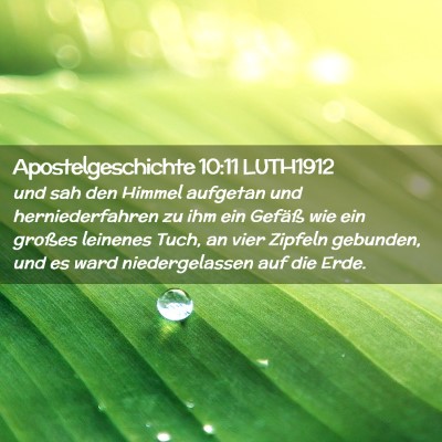 Picture 02 - Apostelgeschichte 10:11 LUTH1912 - und sah den Himmel aufgetan und herniederfahren - Bible Verse Picture