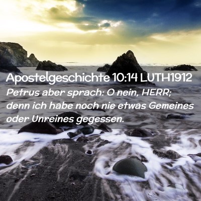 Picture 02 - Apostelgeschichte 10:14 LUTH1912 - Petrus aber sprach: O nein, HERR; denn ich habe - Bible Verse Picture