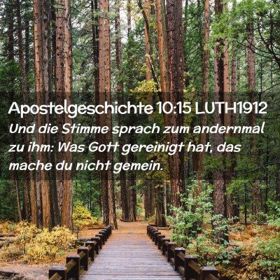 Picture 02 - Apostelgeschichte 10:15 LUTH1912 - Und die Stimme sprach zum andernmal zu ihm: Was - Bible Verse Picture