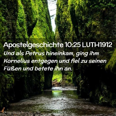 Picture 02 - Apostelgeschichte 10:25 LUTH1912 - Und als Petrus hineinkam, ging ihm Kornelius - Bible Verse Picture