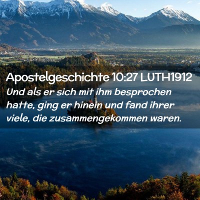 Picture 02 - Apostelgeschichte 10:27 LUTH1912 - Und als er sich mit ihm besprochen hatte, ging er - Bible Verse Picture