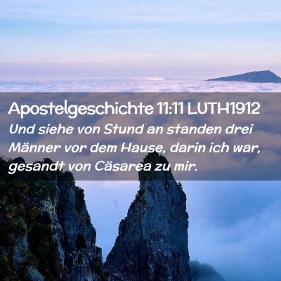 Picture 02 - Apostelgeschichte 11:11 LUTH1912 - Und siehe von Stund an standen drei Männer vor - Bible Verse Picture