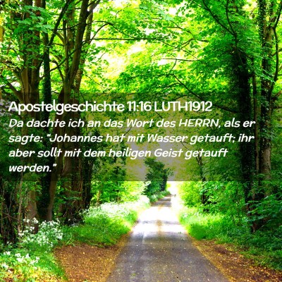 Picture 02 - Apostelgeschichte 11:16 LUTH1912 - Da dachte ich an das Wort des HERRN, als er - Bible Verse Picture