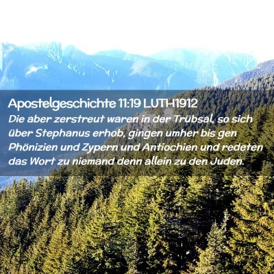 Picture 02 - Apostelgeschichte 11:19 LUTH1912 - Die aber zerstreut waren in der Trübsal, so sich - Bible Verse Picture