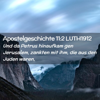 Picture 02 - Apostelgeschichte 11:2 LUTH1912 - Und da Petrus hinaufkam gen Jerusalem, zankten - Bible Verse Picture