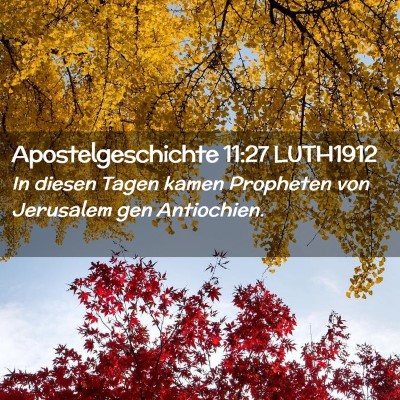 Picture 02 - Apostelgeschichte 11:27 LUTH1912 - In diesen Tagen kamen Propheten von Jerusalem gen - Bible Verse Picture