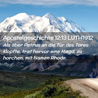 Picture 02 - Apostelgeschichte 12:13 LUTH1912 - Als aber Petrus an die Tür des Tores klopfte, - Bible Verse Picture