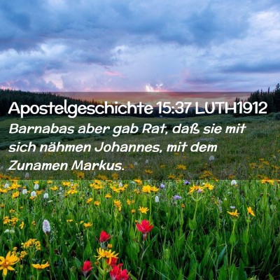 Picture 02 - Apostelgeschichte 15:37 LUTH1912 - Barnabas aber gab Rat, daß sie mit sich nähmen - Bible Verse Picture