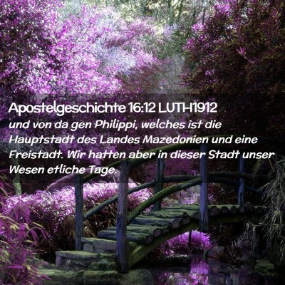 Picture 02 - Apostelgeschichte 16:12 LUTH1912 - und von da gen Philippi, welches ist die - Bible Verse Picture