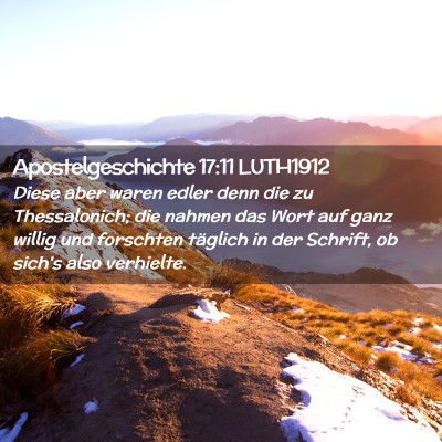 Picture 02 - Apostelgeschichte 17:11 LUTH1912 - Diese aber waren edler denn die zu Thessalonich; - Bible Verse Picture