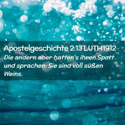 Picture 02 - Apostelgeschichte 2:13 LUTH1912 - Die andern aber hatten's ihren Spott und - Bible Verse Picture