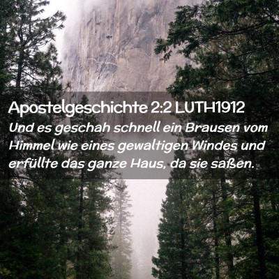 Picture 02 - Apostelgeschichte 2:2 LUTH1912 - Und es geschah schnell ein Brausen vom Himmel wie - Bible Verse Picture