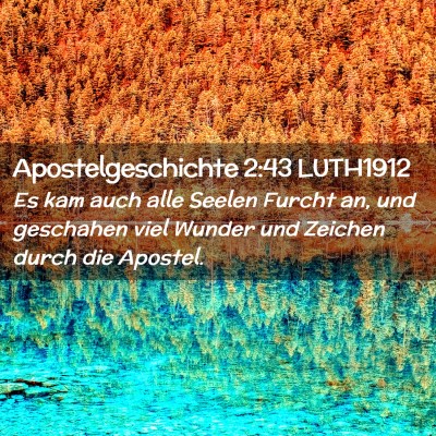 Picture 02 - Apostelgeschichte 2:43 LUTH1912 - Es kam auch alle Seelen Furcht an, und geschahen - Bible Verse Picture