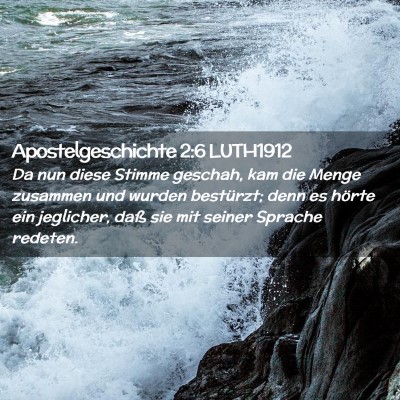 Picture 02 - Apostelgeschichte 2:6 LUTH1912 - Da nun diese Stimme geschah, kam die Menge - Bible Verse Picture