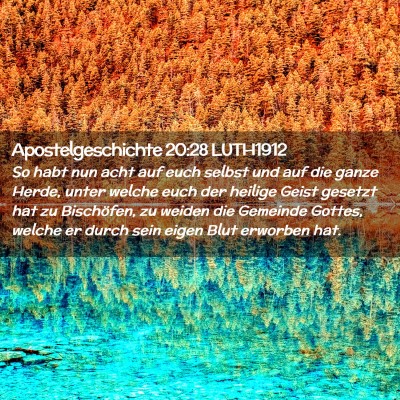Picture 02 - Apostelgeschichte 20:28 LUTH1912 - So habt nun acht auf euch selbst und auf die - Bible Verse Picture