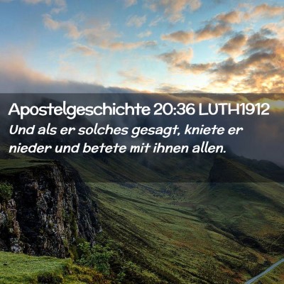 Picture 02 - Apostelgeschichte 20:36 LUTH1912 - Und als er solches gesagt, kniete er nieder und - Bible Verse Picture
