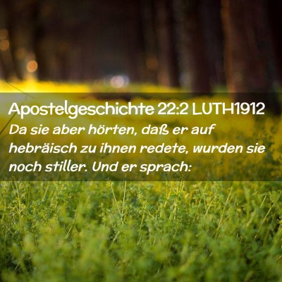 Picture 02 - Apostelgeschichte 22:2 LUTH1912 - Da sie aber hörten, daß er auf hebräisch zu - Bible Verse Picture