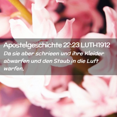 Picture 02 - Apostelgeschichte 22:23 LUTH1912 - Da sie aber schrieen und ihre Kleider abwarfen - Bible Verse Picture