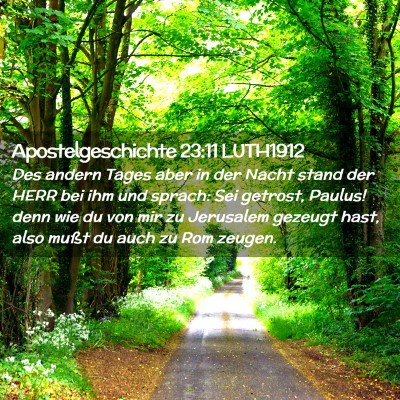 Picture 02 - Apostelgeschichte 23:11 LUTH1912 - Des andern Tages aber in der Nacht stand der HERR - Bible Verse Picture