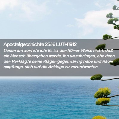 Picture 02 - Apostelgeschichte 25:16 LUTH1912 - Denen antwortete ich: Es ist der Römer Weise - Bible Verse Picture