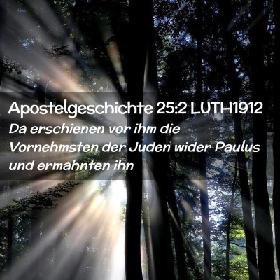 Picture 02 - Apostelgeschichte 25:2 LUTH1912 - Da erschienen vor ihm die Vornehmsten der Juden - Bible Verse Picture