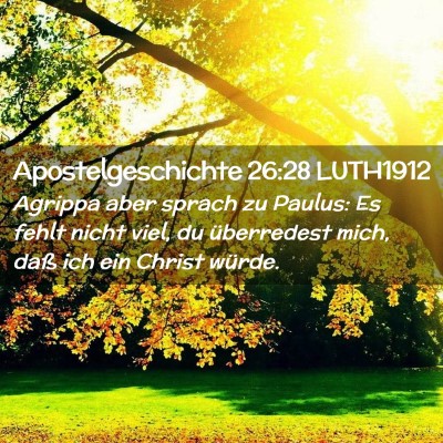 Picture 02 - Apostelgeschichte 26:28 LUTH1912 - Agrippa aber sprach zu Paulus: Es fehlt nicht - Bible Verse Picture