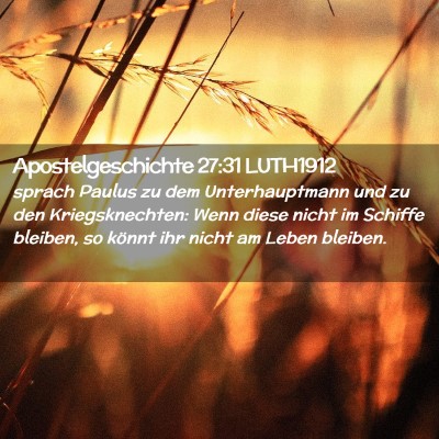 Picture 02 - Apostelgeschichte 27:31 LUTH1912 - sprach Paulus zu dem Unterhauptmann und zu den - Bible Verse Picture