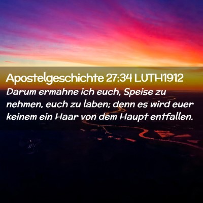 Picture 02 - Apostelgeschichte 27:34 LUTH1912 - Darum ermahne ich euch, Speise zu nehmen, euch zu - Bible Verse Picture