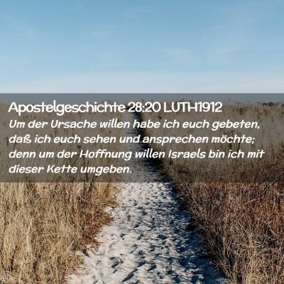 Picture 02 - Apostelgeschichte 28:20 LUTH1912 - Um der Ursache willen habe ich euch gebeten, daß - Bible Verse Picture